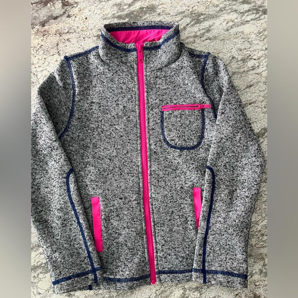 Nordstrom Gray and Pink Fleece Jacket
